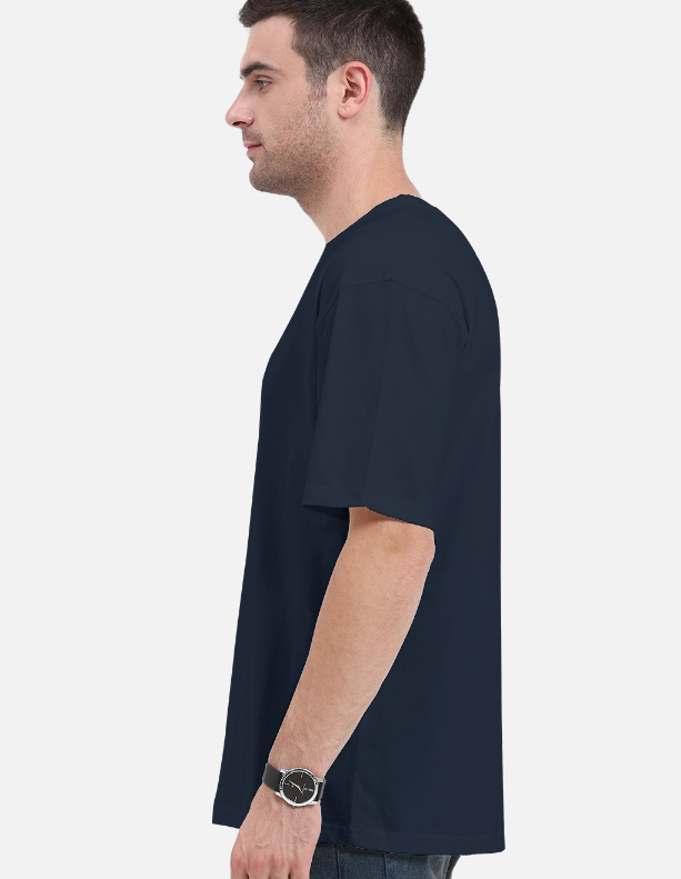 Navy Blue Plain Oversized T-shirt