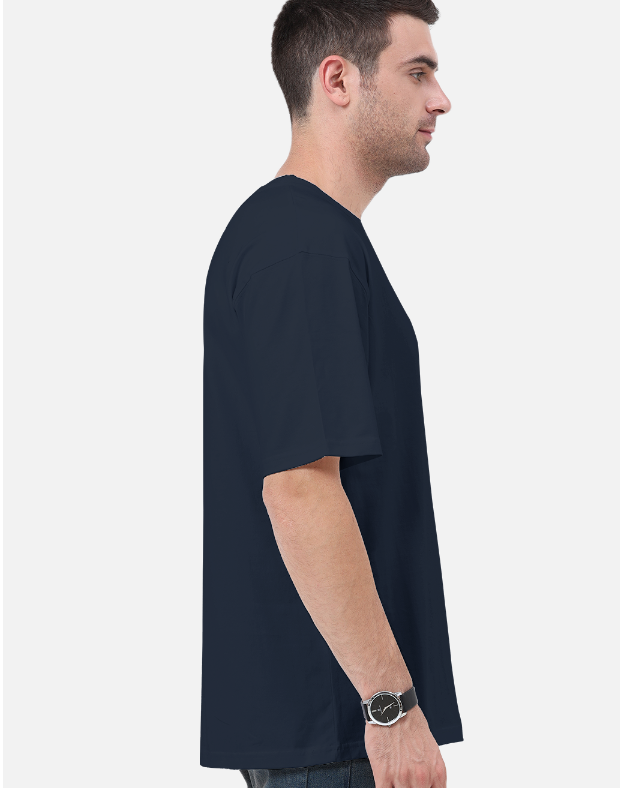 Navy Blue Plain Oversized T-shirt