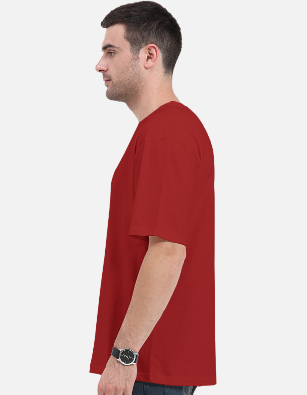 Red Plain Oversized T-shirt