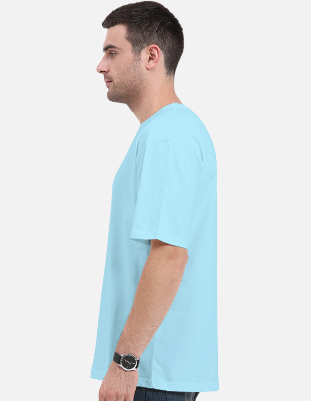 Sky Blue Plain Oversized T-shirt