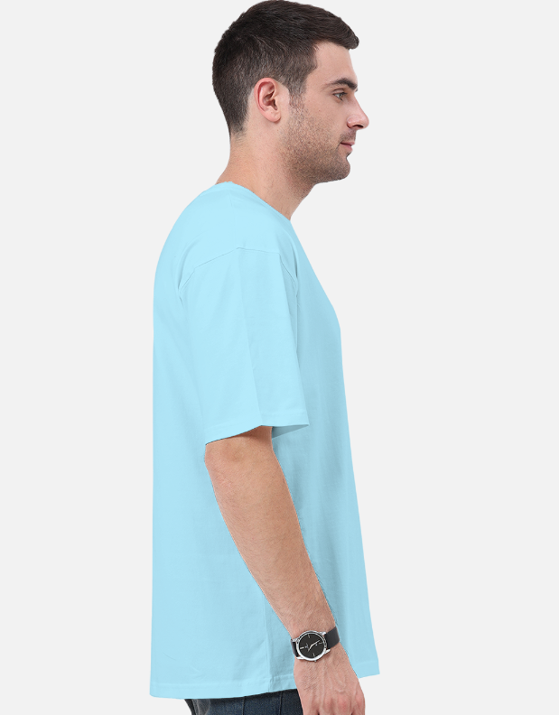 Sky Blue Plain Oversized T-shirt
